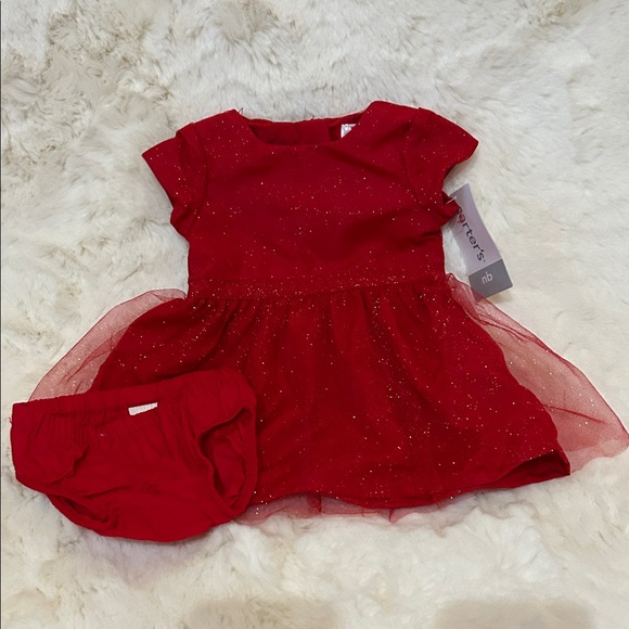 Carter’s Red Glitter Baby Dress with Bloomers. NWT - Picture 1 of 1
